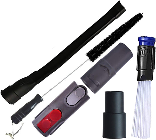 Dryer Vent Cleaner Kit 28 Inch Cleaner Lint Trap Flexible Refrigerator Coil Brush and Vacuum Hose Attachment Set for Vacuum Hoses 1 1/4 inches or Less