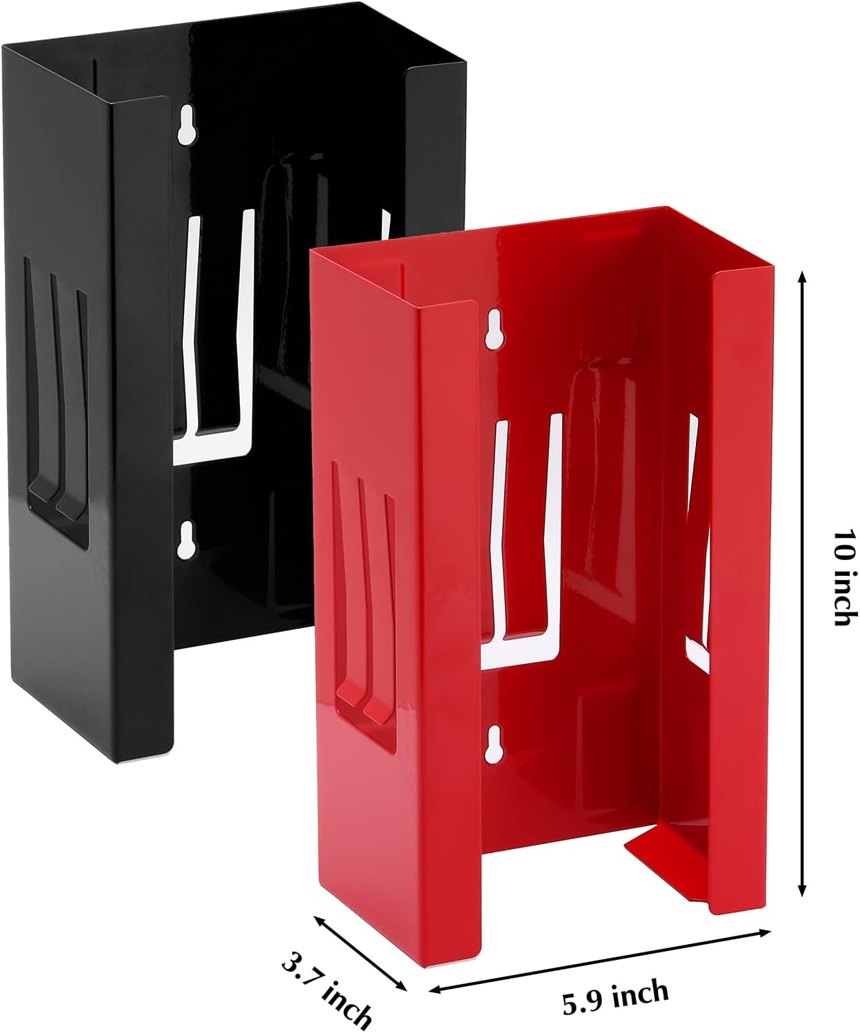 EMENTOL 2PCS Magnetic Glove/Tissue Dispenser Holder Set, Red and Black Glove Dispenser Wall Mount, Mount Onto Tool Box or in Workshops