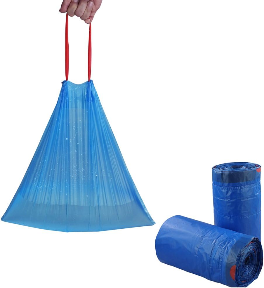 5 Gallon Small Garbage Bag, Blue Drawstring Trash Bag, 110 Counts