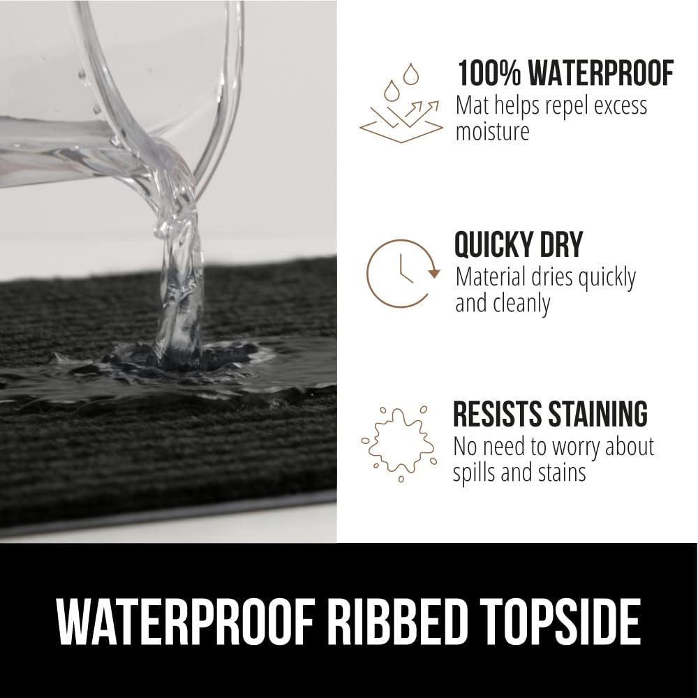 GORILLA GRIP Traffic Guard Door Mat, Heavy Duty Welcome Mats, Commercial Office Space Doormat, Waterproof, Fade Resistant, Strong Rubber Backing, Low Profile, Shoe and Boot Scraper, 35x23, Jet Black