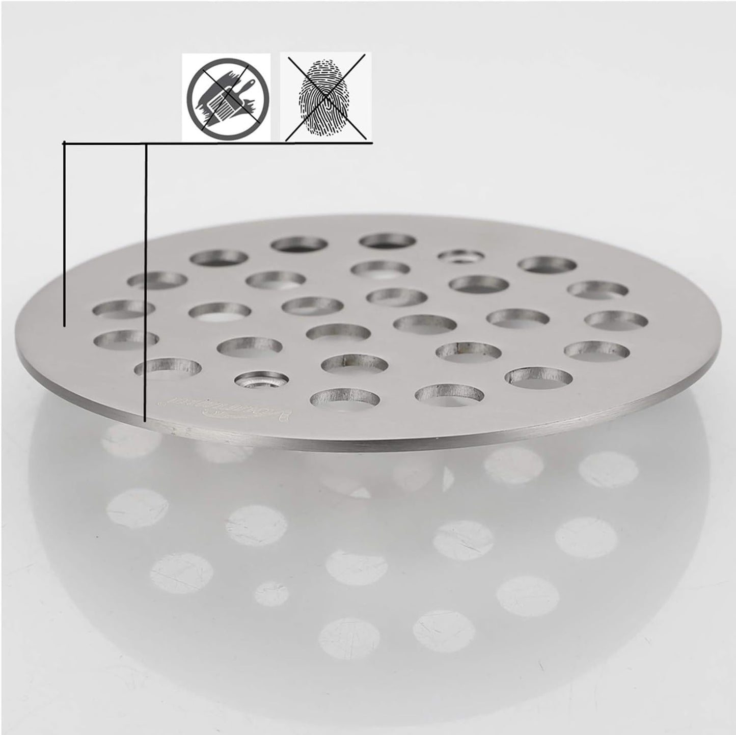 4-Inch Screw-in Shower Drainer Cover Replacement Floor Strainer Floor Drain Brushed Nickel