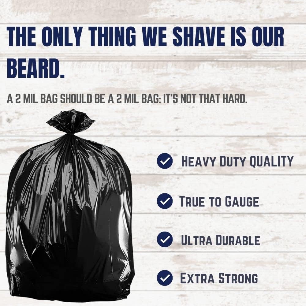 Plasticplace 20-30 Gallon Trash Bags │ 2.0 Mil │ Black Heavy Duty Garbage Can Liners │ 30" x 36" (100 Count)