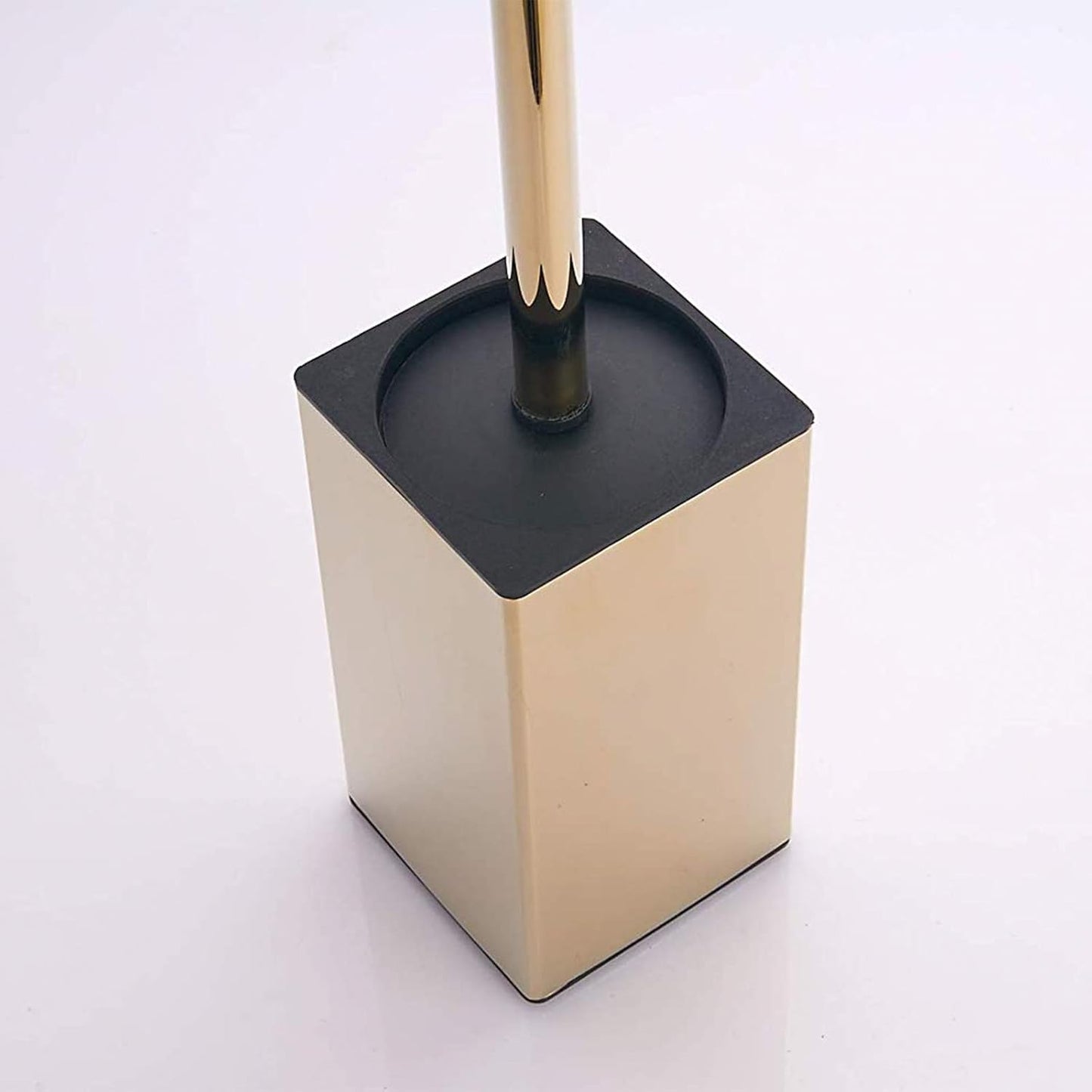 Toilet Brush Holder Stainless Steel 304 Standing Gold Square Toilet Brush Holder for Bathroom Storage and Organization (Gold)