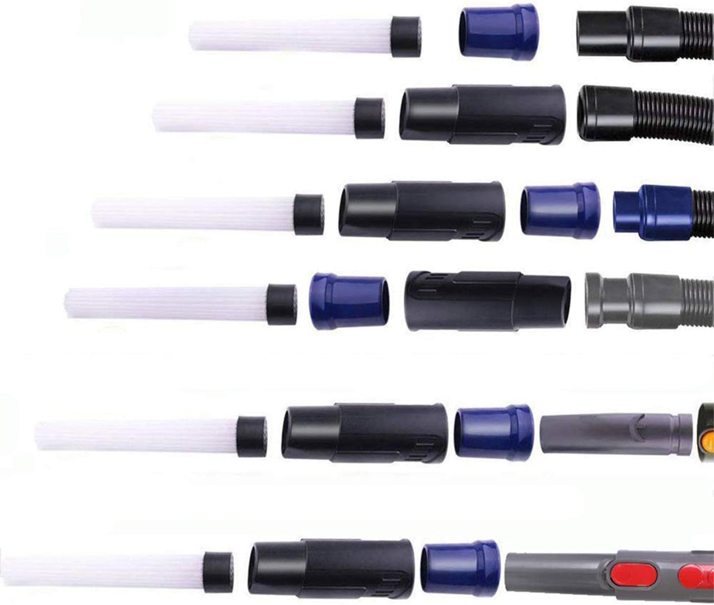 Dryer Vent Cleaner Kit 28 Inch Cleaner Lint Trap Flexible Refrigerator Coil Brush and Vacuum Hose Attachment Set for Vacuum Hoses 1 1/4 inches or Less