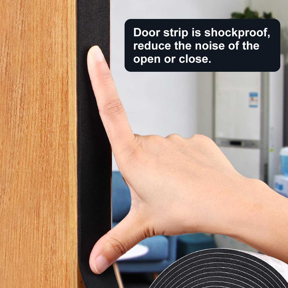 2 Rolls Weather Stripping Door Seal, 1''W x 1/16'' T Foam Tape Single Sided, Adhesive Closed Cell Weather Strip (Total 32 Feet Long)…