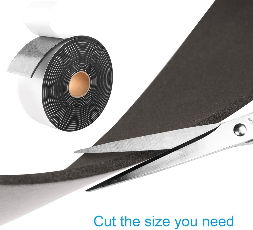 High Density Foam Tape,2 Inch Wide x 1/8 Inch Thick Door Insulation Tape,Adhesive Weather Stripping for Doors Window,Foam Seal Proofing Tape,33 Feet Long