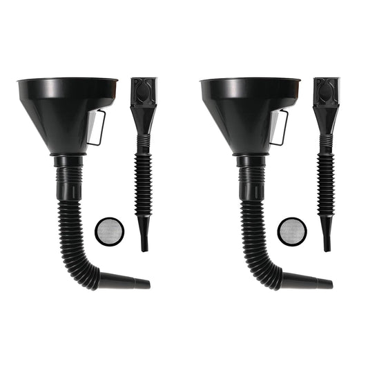 4 PcsOil Funnel Kit,Car Oil Funnels for Automotive Use,Flexible Oil Funnels,Wide Mouth Automotive Flex Funnel with Hose&Mesh Screen Filter for Car Motorcycle Engine Oils Gasoline Diesel Water Liquid