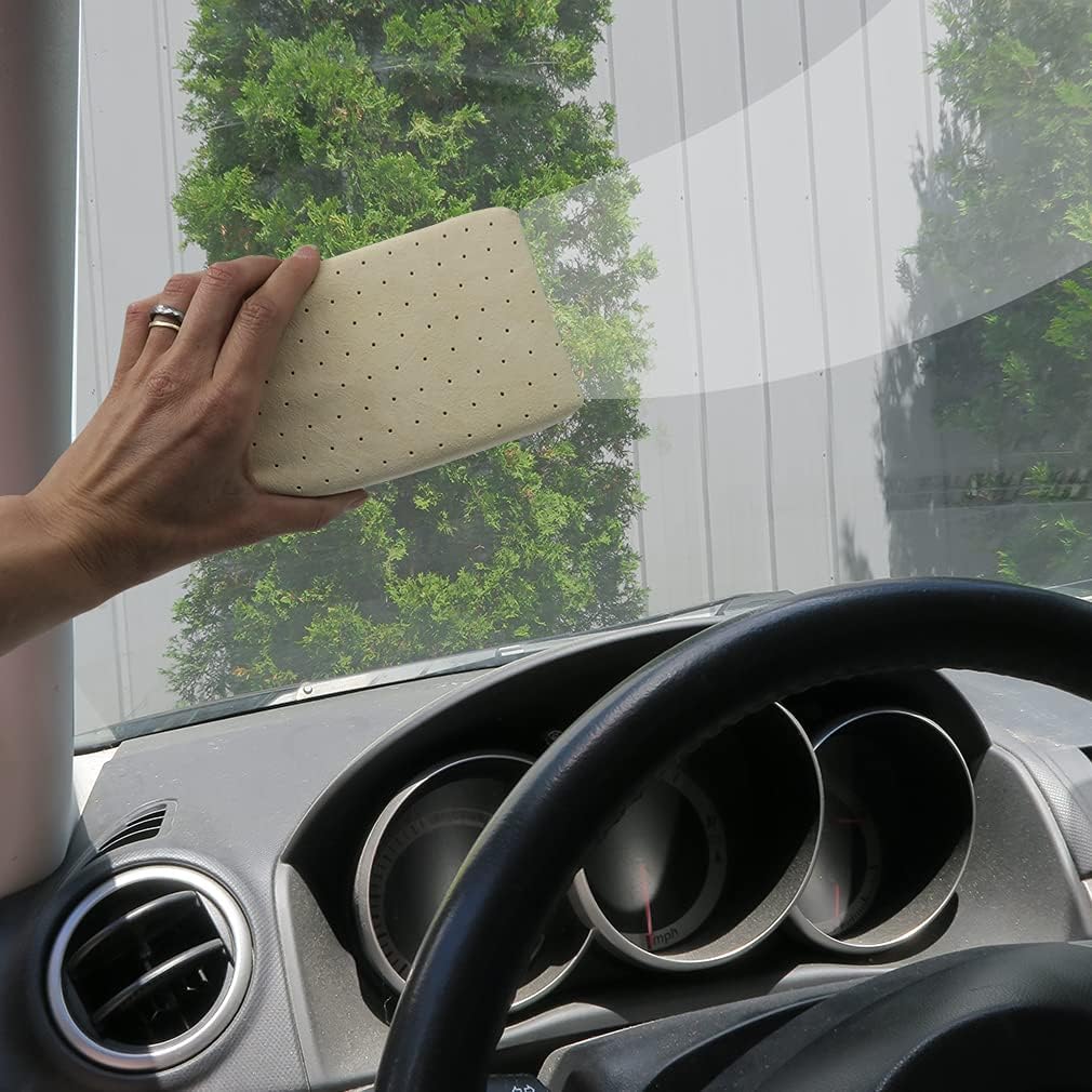 Evelots Car Windshield Cleaner Chamois, 2 Pack, Window Glass Defogger Sponge, Beige