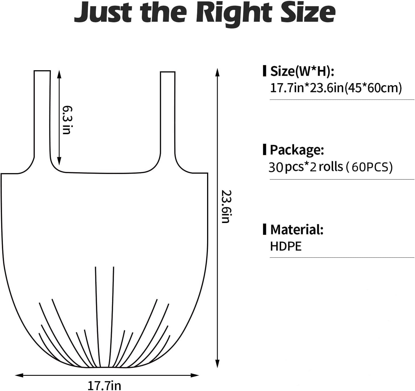 2-4 Gallon Portable Trash Bags,60 Counts Thicken portable Small Garbage Bags for Office, Kitchen,Bedroom Trash Can,Strong Trash Bags（White）