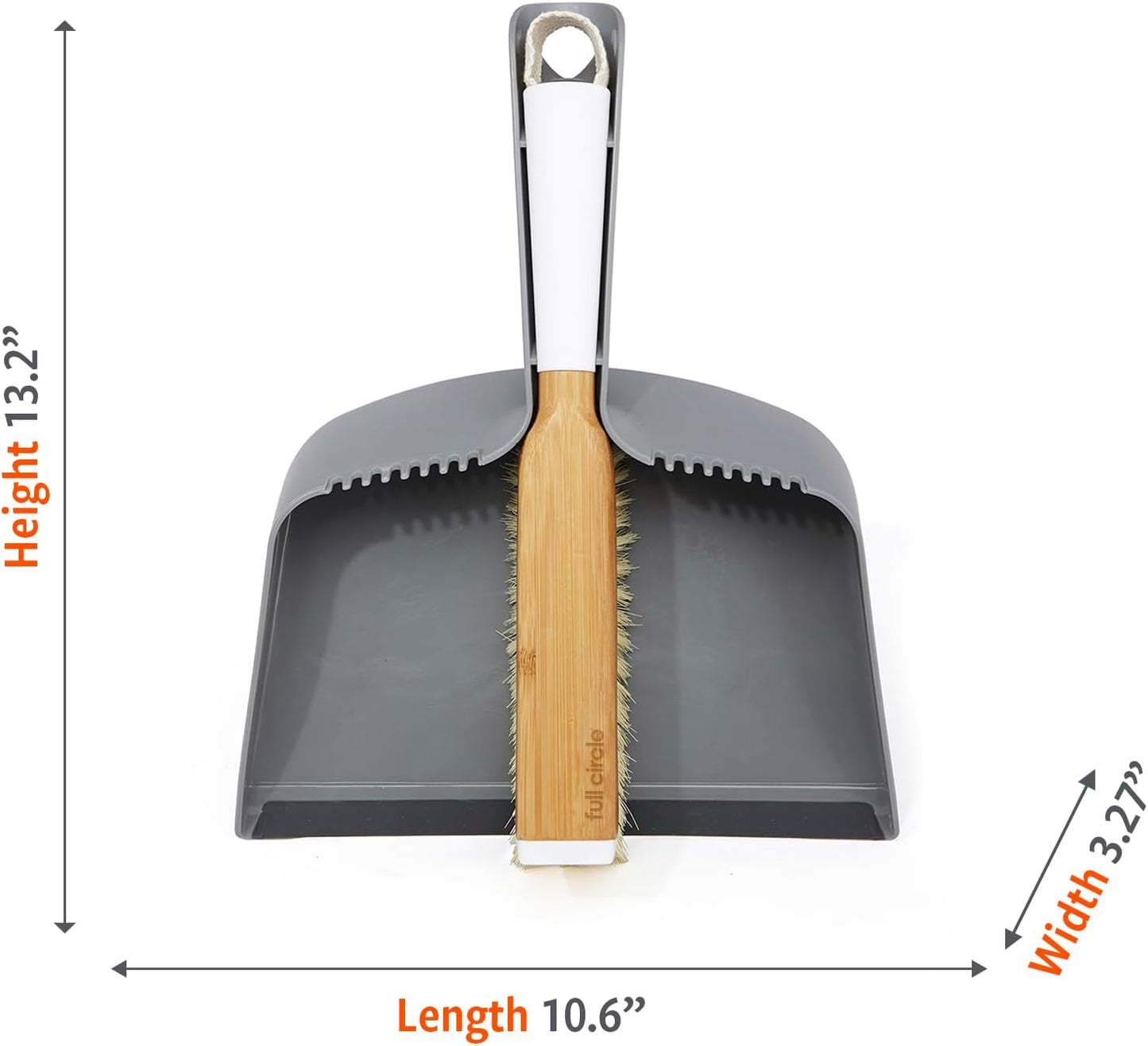 Full Circle Clean Team Brush & DustPan Set, White & Grey