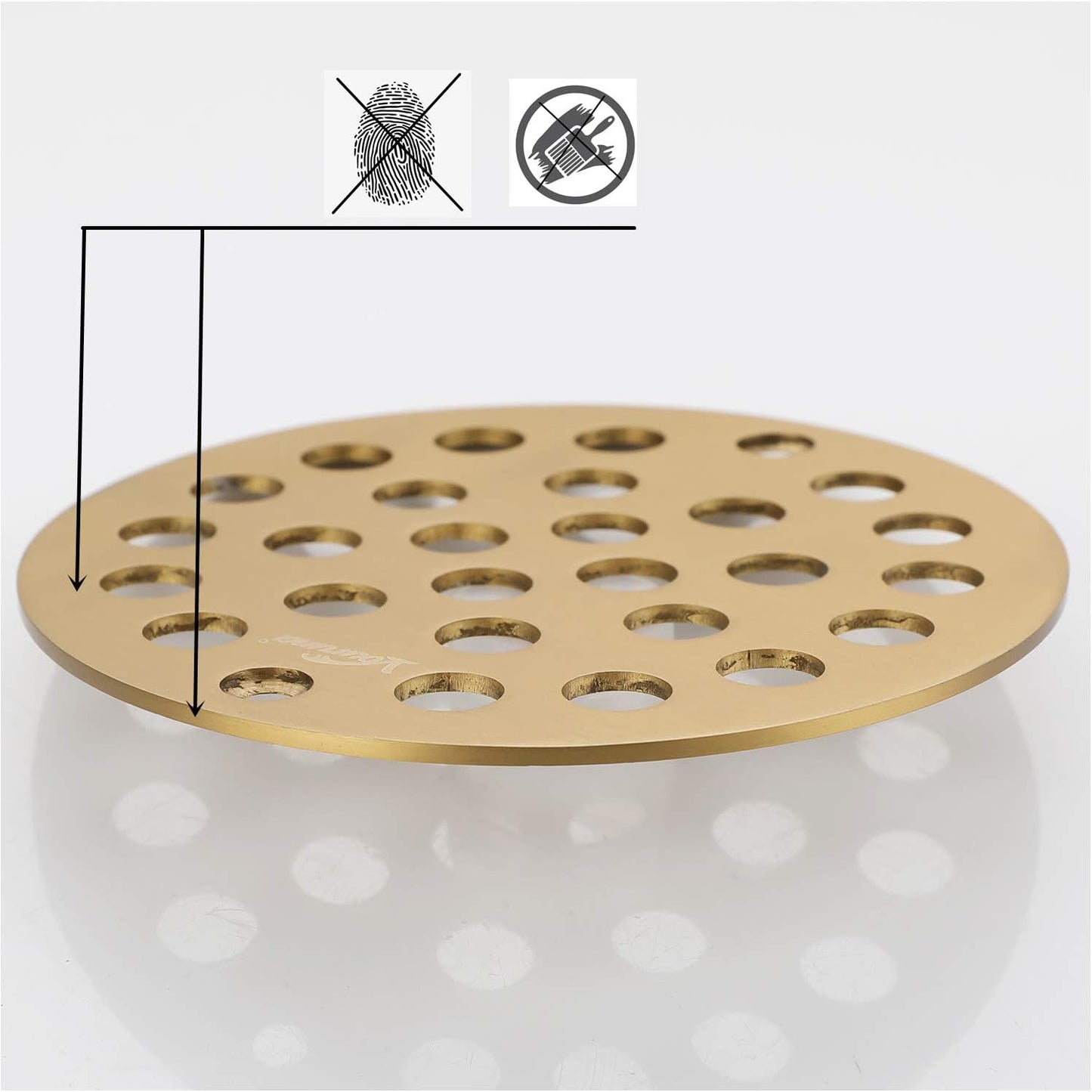 4-Inch Screw-in Shower Strainer Drain Cover Replacement Floor Strainer (Brushed Gold)