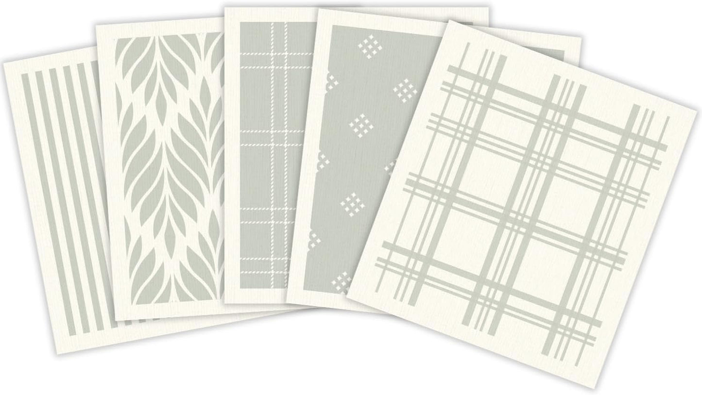 HALL & PERRY Swedish Dishcloths for Kitchen, 5-Pack, Reusable Cellulose Sponge Cloths for Kitchen & Cleaning – Eco-Friendly, Ultra-Absorbent, Quick-Drying (Sage Green)