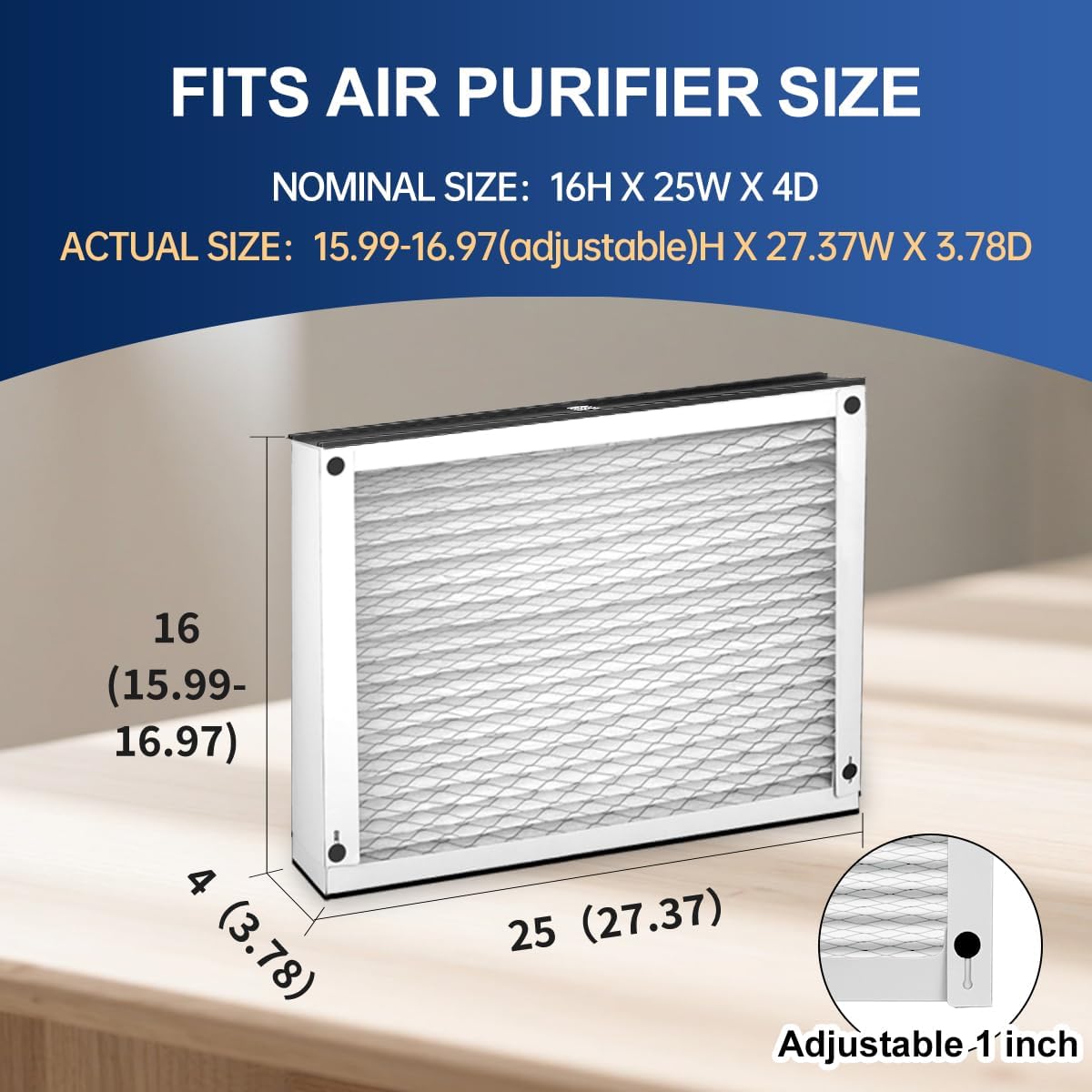 413 Replacement Air Filter MERV 13 16x25x4 for Air Purifiers Model 1410 1610 2140 2400 2410 2416 3410 4400 or 2400 with Upgrade Kit 1413 Pleated HVAC AC Furnace Filter 2-Pack