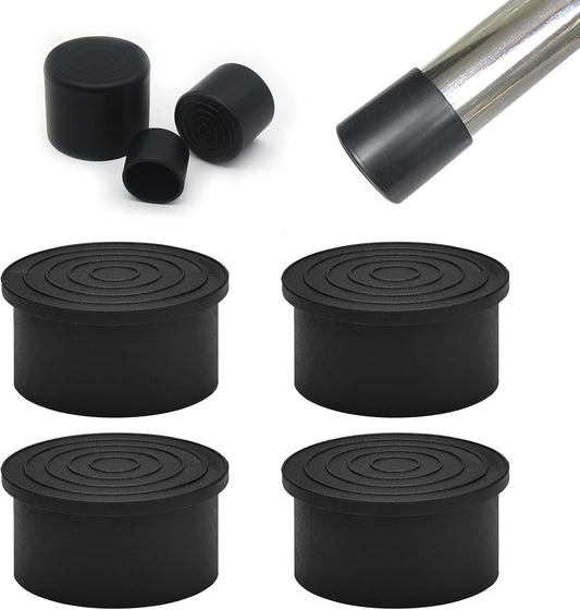 4 Pcs 3" Round Rubber Chair Leg Caps, PVC Table Leg Covers, Flexible & Anti-Slip Furniture Leg End Caps, Chair Leg Floor Protectors for Bar Stool Leg Patio Indoor, Black