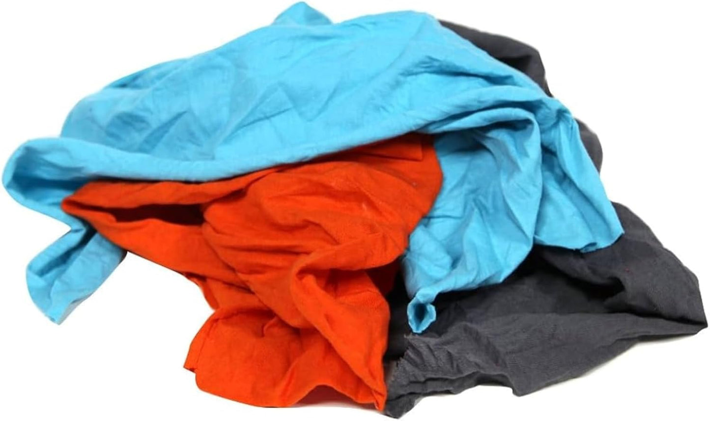 Premium Color Knit Cleaning Rags (1 lb. Bag - Pack of 24) – Shop Rags Bulk for Workshops, Mechanics, Painters, and Home Use, Multipurpose Cotton T-Shirt Rags