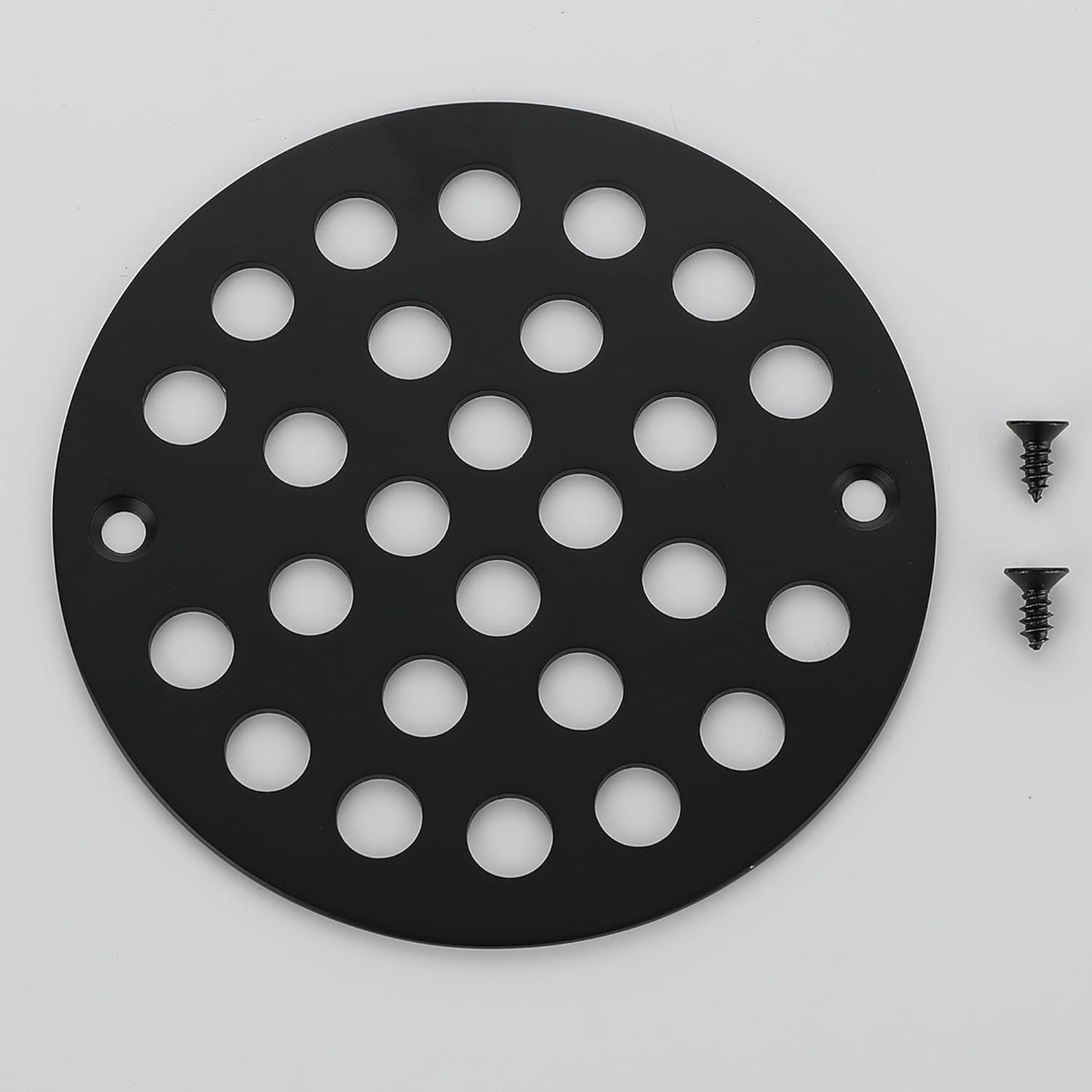 4-Inch Screw-in Shower Strainer Drain Cover Replacement Floor Strainer(Black)