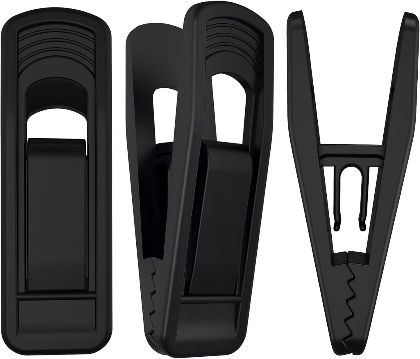 Hanger Clips Perfect for Velvet Hangers (Black, 20 PCS), Non-Slip Plastic Clips Pant Skirt Hanger Clips for Black Flocking Hangers