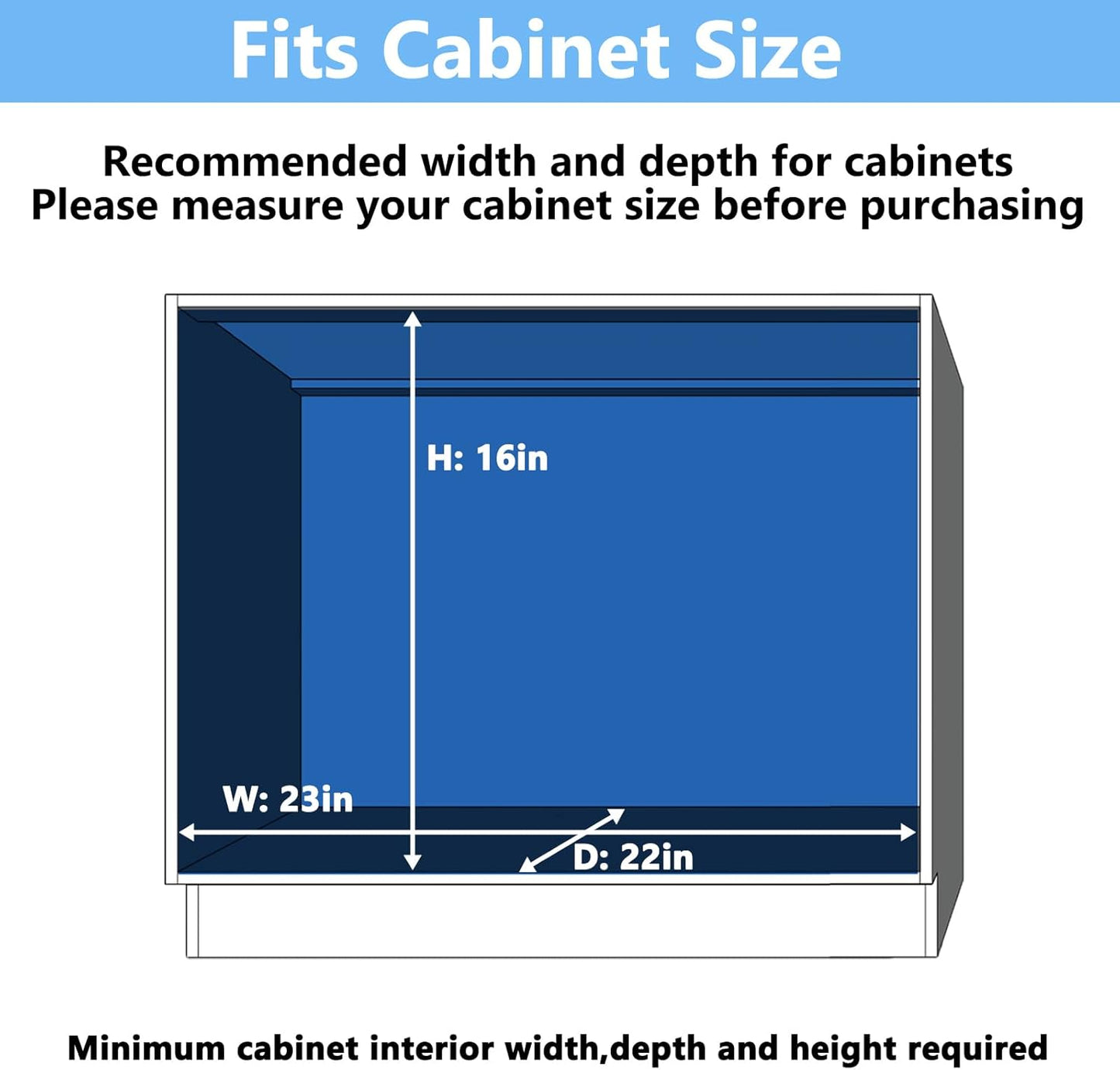 2 Tier Individual Pull Out Cabinet Organizer 22½" W x 21½" D, Heavy Duty Cabinet Pull Out Shelves, Slide Out Drawers Organization for Kitchen Cabinets Bathroom