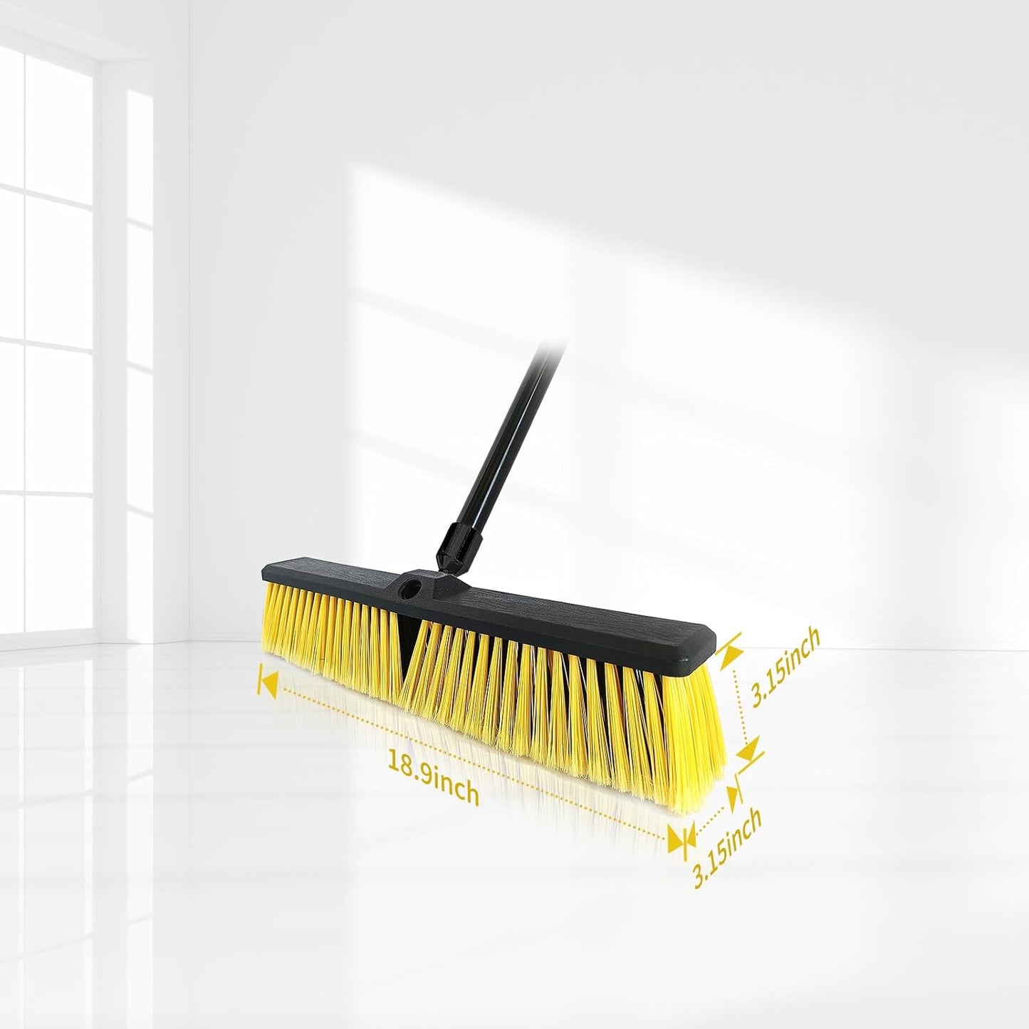 4PCS Push Broom Head Outdoor Large Stiff Bristle Broom Head - Excellent Cleaning Performance - Easy Installation Broom Head(18 inches)