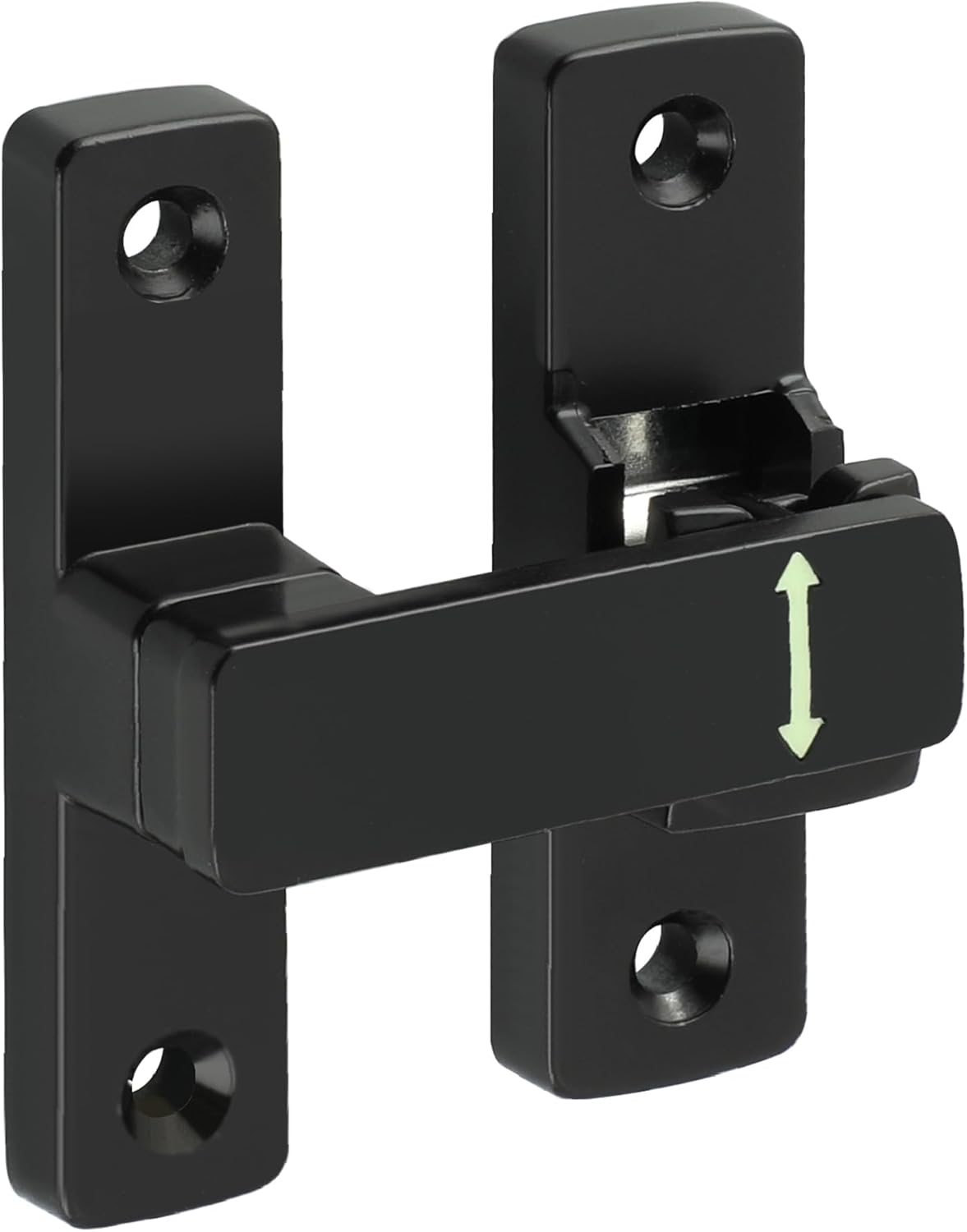 90/180 Degree Flip Latch Gate Latch, Heavy Duty Black Safety Door Lock Enhanced Security Flip Latch Lock Hardware for Interior Door Front Door Barn Garden Fence Window Bathroom Cabinet