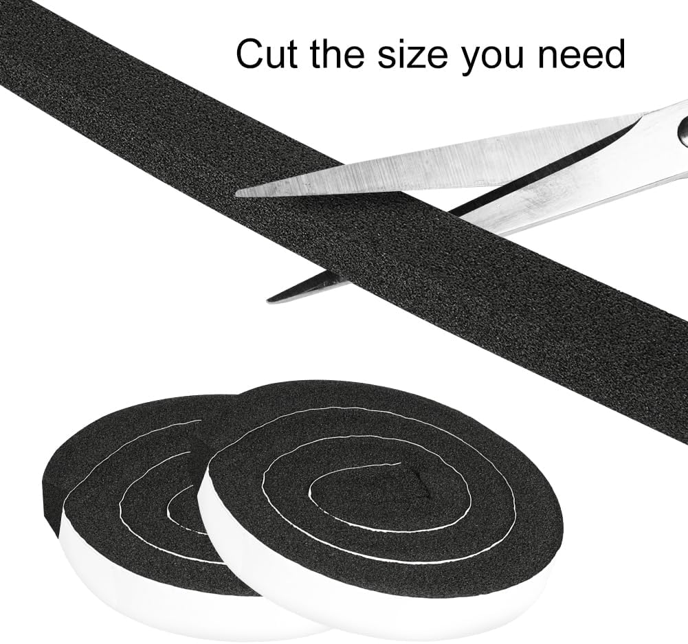 2 Rolls 1/2 Inch W 1/2 T Weather Stripping Air Conditioner Open Cell Foam Seal Tape, Window Insulation High Resilience Seal Strip for Doors Window,Total 16FT