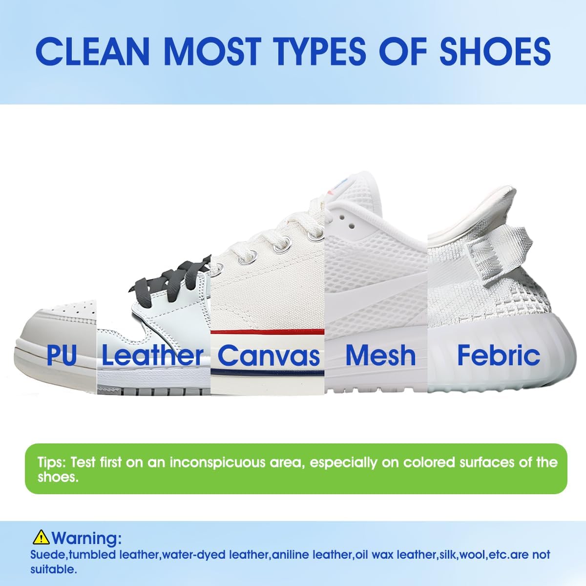 AROIC 50 Pack Shoe Cleaner Wipes, Sneaker Quick Wipes Heavy Duty Stain Removal for Leather, Febric, Canvas & Mesh, Travel Portable Single-Use Cleaning Wet Wipe, Essential Shoe Cleaning Supplies