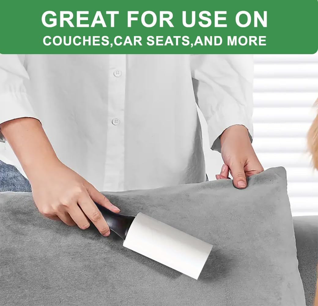 Lint Rollers for Pet Hair Extra Sticky, 600 Sheets Value Set Lint Roller with 2 Upgraded Handles, 6 Rollers Portable Pet Lint Remover for Clothes, Furniture, Carpet, Dog & Cat Hair Removal