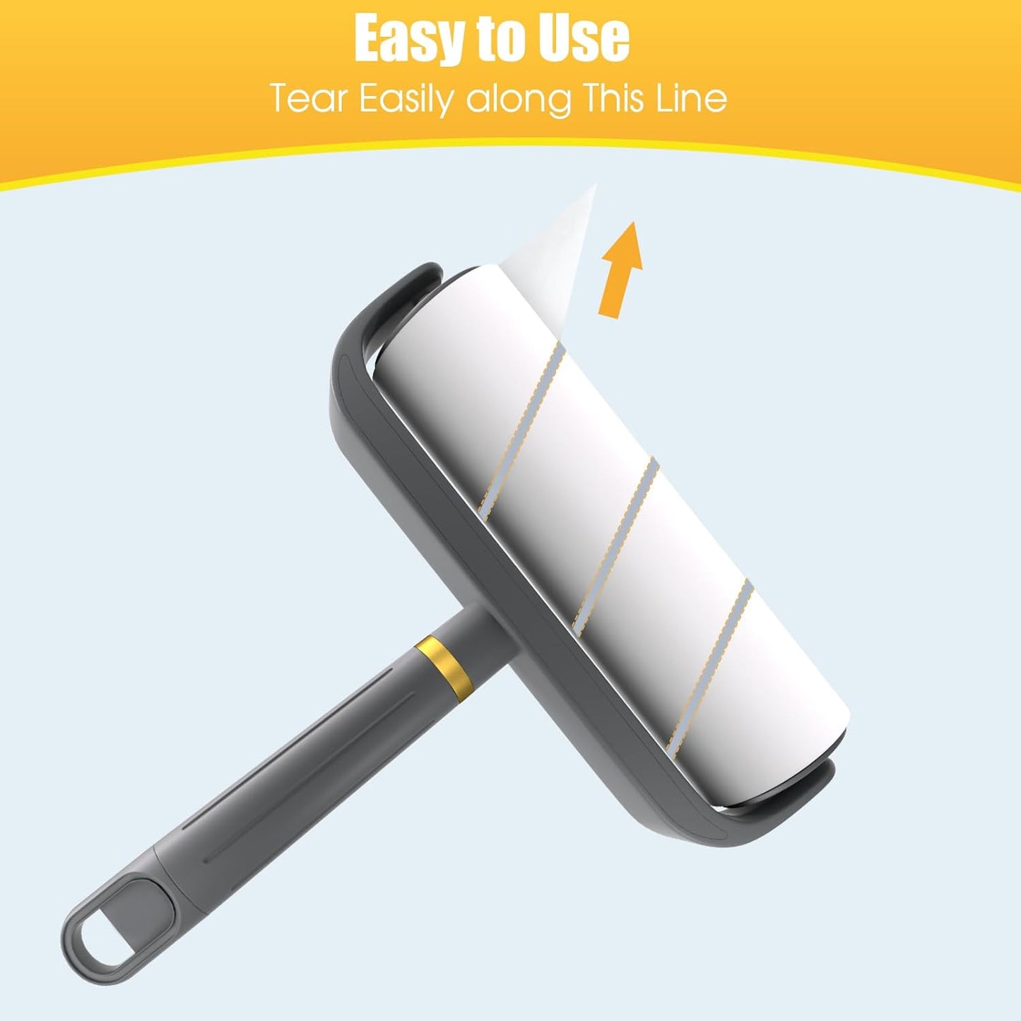 6.3" Large Surface Lint Roller Refills, Extra Sticky Roller for Clothing, Pet Hair, Furniture Cleaning, 6 Refills Total 600 Sheets