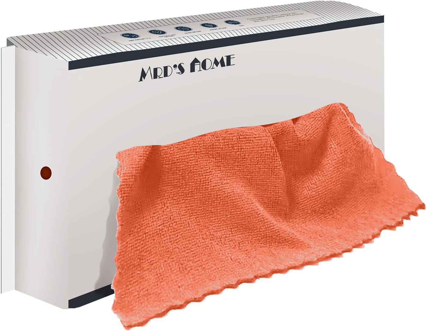 MRD's Home 20Pack Microfiber Cleaning Cloth in Bag,Multi-Purpose Reusable Cleaning Wipes Rags,Lint Free,Scratch & Streak-Free Cloth for Car,Small Microfiber Towels for House Wash,12" x 12"（Orange）