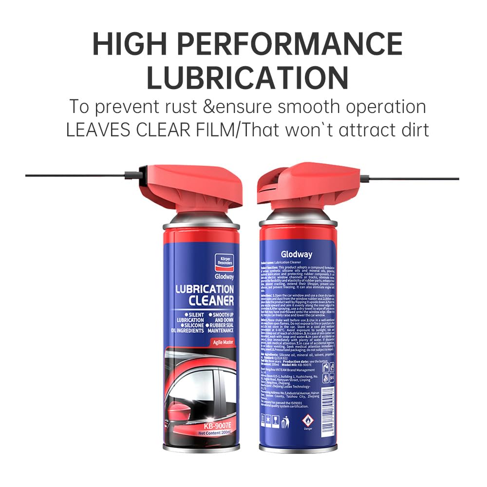 Glodway Specialist Silicone Lubricant Spary,Garage Door Lubricant Oil,with Smart Straw Sprays 2 Ways,for Door Higne,Bike,Sewing Machine,Metal Parts,10 OZ（Pack 2）