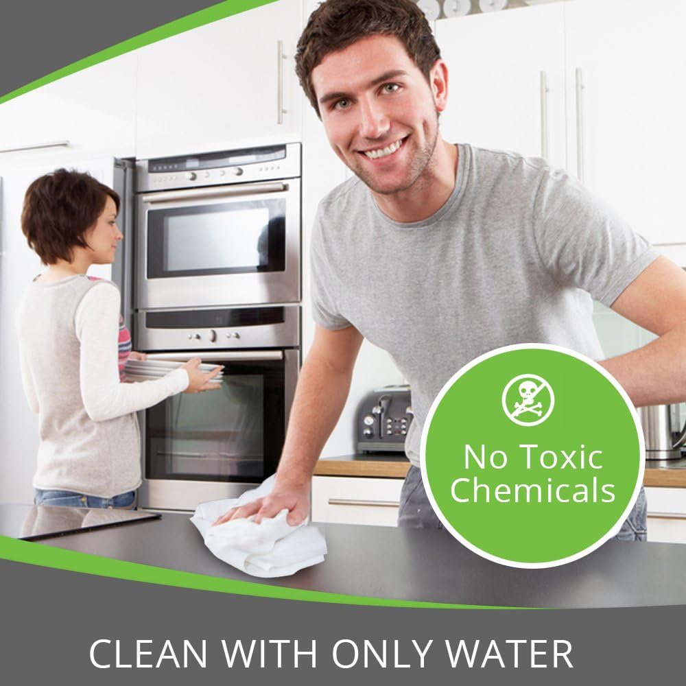 Microfiber Magic Streak Free Cleaning Cloth 10 Pack Clean Any Surface with Just Water Eco Friendly Perfect for Window, Mirror, Glass, Kitchen, Counters, Appliances, Car, Cycle, TV Screen