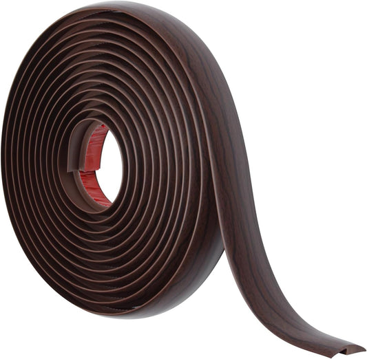 Floor Transition Strip Self Adhesive Carpet & Flooring Transitions Edging Trim Strip PVC Threshold Transitions Suitable for Threshold Height Less Than 5mm (20Ft, Black Walnut)