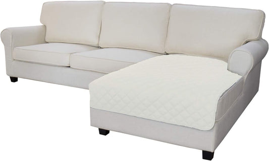 Easy-Going Sectional Couch Covers for Dogs L Shape Sofa Cover Reversible Sofa Slipcover Chaise Lounge Cover Furniture Protector Cover for Pets Dog Cat (42 x 52inches, Ivory/Ivory)