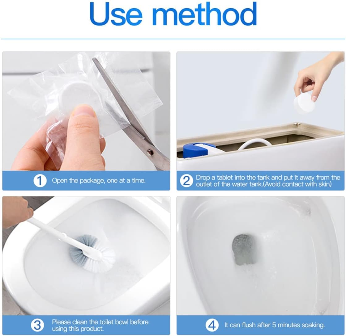 KIISIISO Toilet Bowl Cleaners 26 PACK, Automatic Toilet Bowl Cleaner Tablets for Deodorizing & Descaling, Long-Lasting Cleaning Tablets for Toilet Tank Against Tough Stains