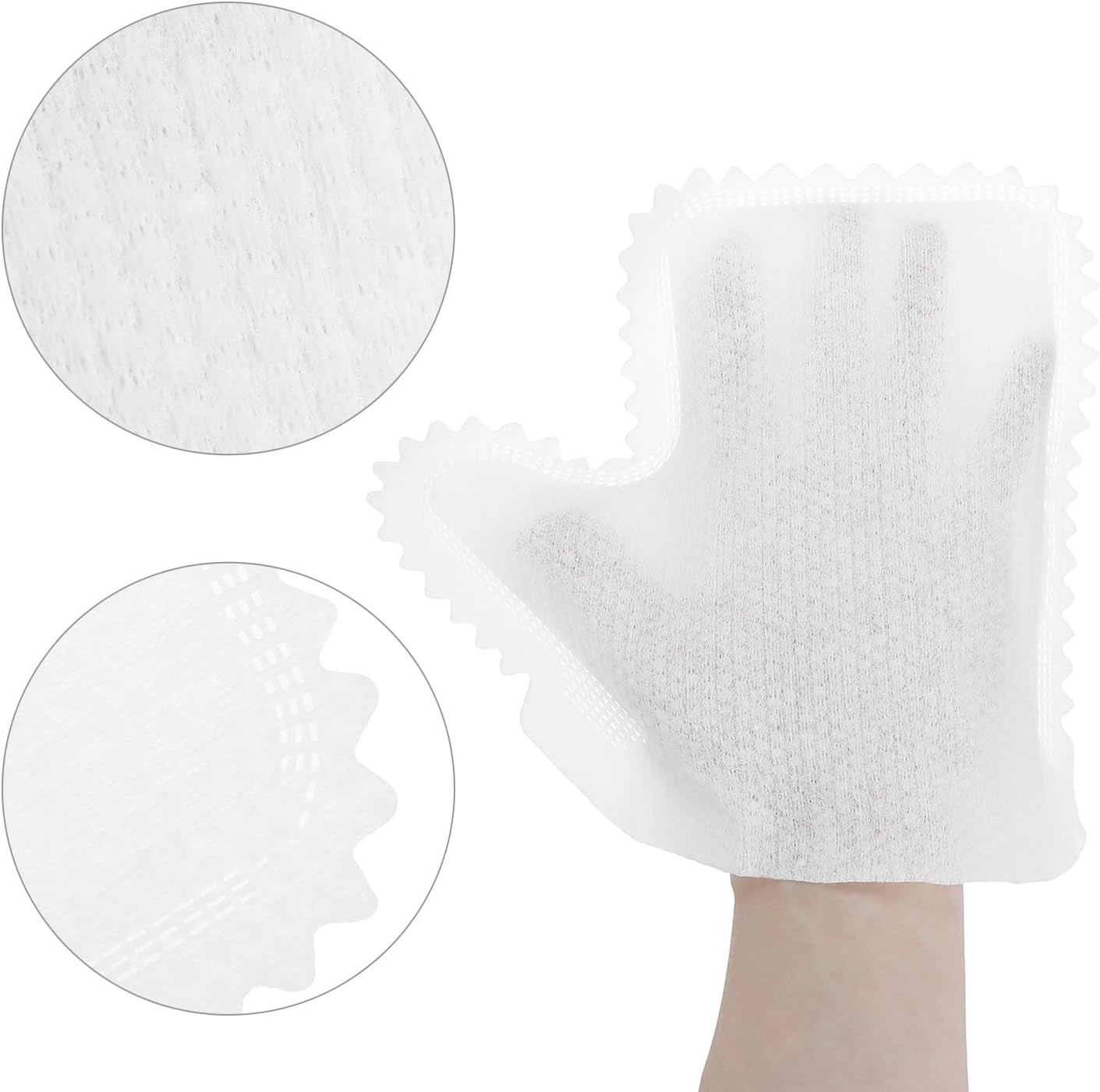 QWORK White Microfiber Dusting Gloves, 60 Pieces Dusting Mitt, Wipes Feather Dusters, Dual-Sided Disposable