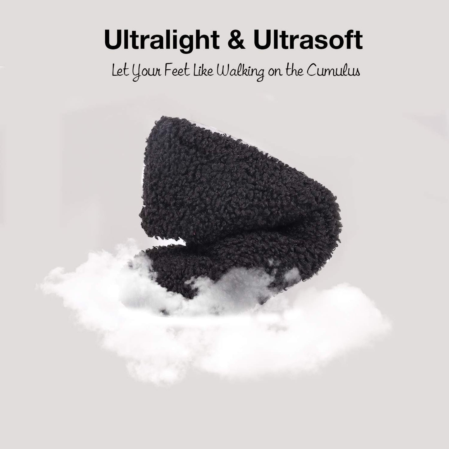 HomeTop Women's Fuzzy Curly Fur Memory Foam Loafer Slippers with Polar Fleece Lining