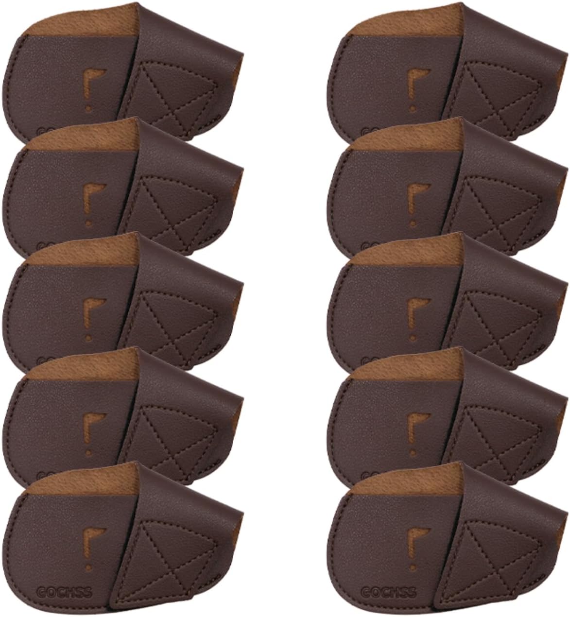 I Golf Iron Headcovers 10pcs PU Fit Both Right-Handed Clubs Golf Club Protector for Titleist Callaway Ping Taylormade Fit More Brands Golf Iron.