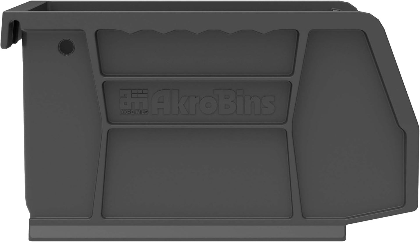 Akro-Mils 30210 AkroBins Plastic Storage Bins, Space-Saving Stackable Bins for Garage, Pantry, Craft Organization, 5-" x 4-" x 3-", Black, 24-Pack