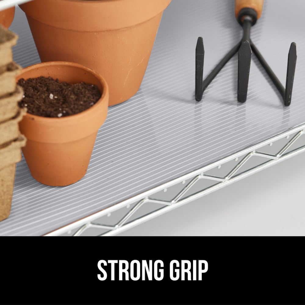 GORILLA GRIP DuraGuard Shelf Liner, 24x30 Non-Adhesive Cabinet Liners for Kitchen Drawers, Shelves, Refrigerator, Pantry Storage, Bathroom Closet, Durable Waterproof BPA Free Ribbed Plastic, Lt Gray