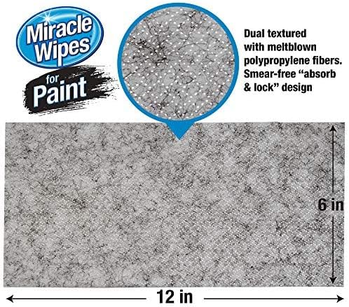 MiracleWipes for Paint Prep & Cleanup, Remove Tough Grime Build-Up, Wet Paint, Caulking, Epoxy, Colorant, and more from Hands, Surfaces, & Tools - 120 Count (Pack of 2)