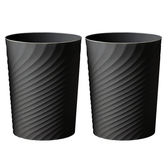 2 Pcak Small Bathroom Trash Can 1.8 Gallon Waste Basket Garbage Can for Bedroom Office Kitchen, Black