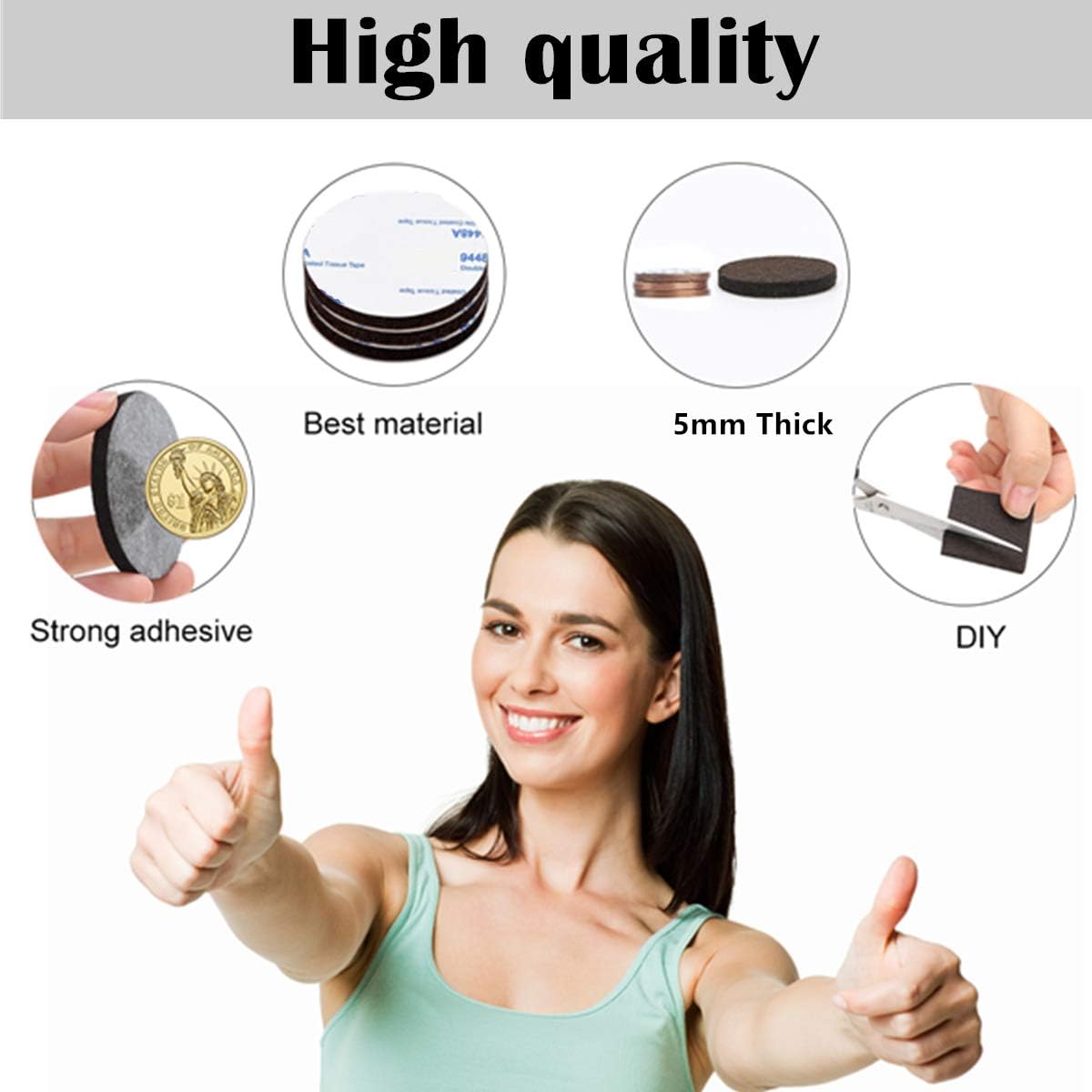 Felt Furniture Pads 136 Pieces, Felt Pads for Furniture Black 5mm Thick, Floor Savers for Furniture Anti Scratch, Best Floor Protectors with Case for Hardwood Floors