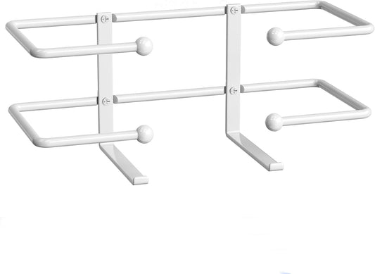 Glove Box Dispenser Wall Mount: White Holder Organizer for Disposable Glove & Tissue Box - Organizer on Wall in Lab, Kitchen, Bathroom, Garage