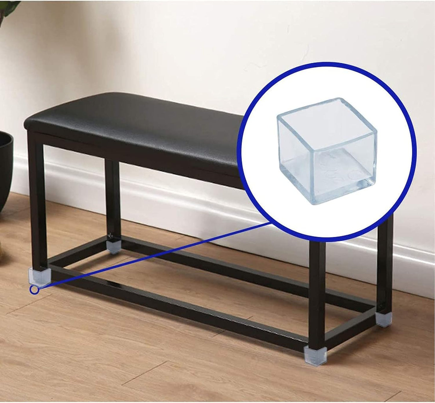 16 Pcs Transparent Square Anti-Slip Rubber Leg Tips Chair Leg Caps Furniture Floor Protectors Chair Table Bar Stool Leg Covers Furniture Leg Cube Feet 1.18 Inch x 1.18 Inch (30 x 30mm)