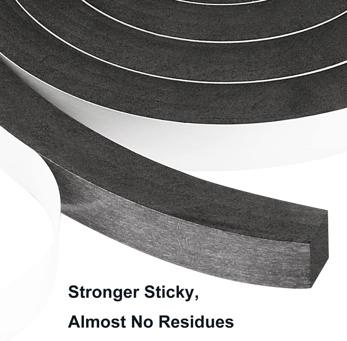 2 Rolls Foam Tape Weather Stripping Door Seal, 1'' W x 3/4'' T High Density Seal Strip, Adhesive Closed Cell Weather Strip Total 16.5 Feet Long…