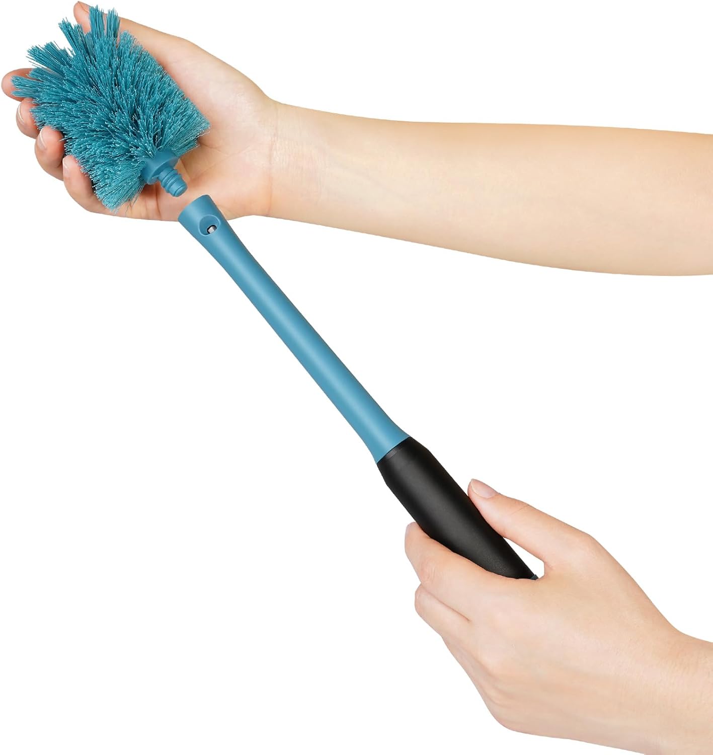 2-in-1 Bottle Cleaning Brush and Hidden Straw Brush, Long Handle Water Bottle Brush Cleaner with Replaceable Head for Sports Bottles, Baby Bottles, Mugs, Straws, Smokey Blue