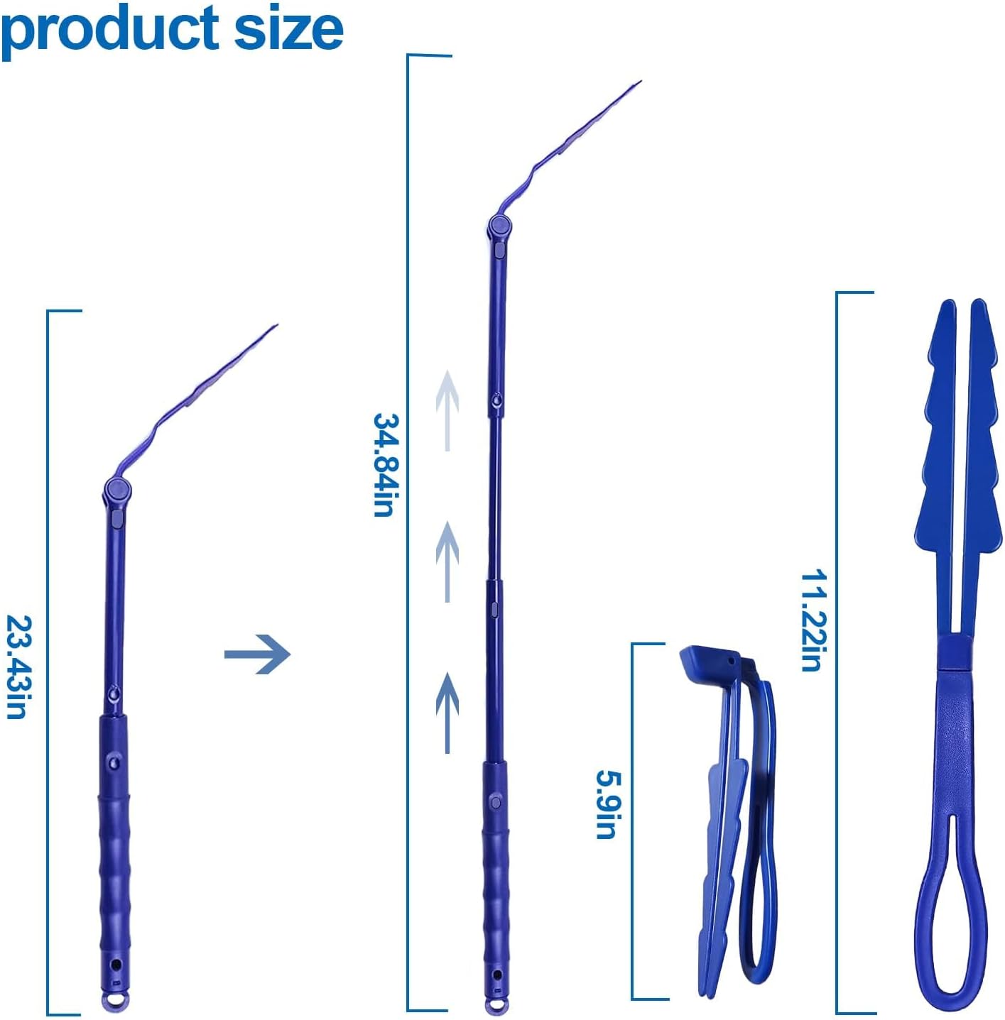 Replacement Handles Compatible with Swiffer Duster Refill, Swiffer Duster Extended Handle,Foldable & Extendable Dust Handle Only(Blue 5pcs)