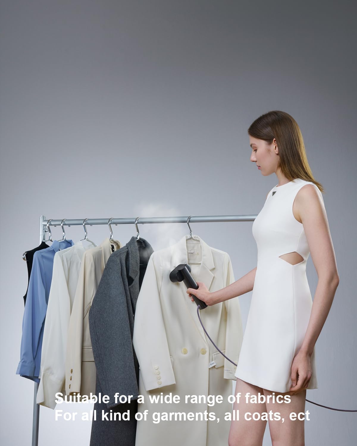 G6 Steamer for Clothes Portable 2-in-1 Travel Iron for Clothes, Just 0.7lbs Lightly, 10 Minutes of Continuous Steam, 900W Light Steamer for travel and home (black)