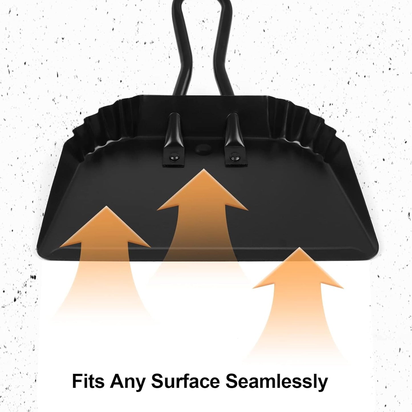 Dust Pan and Brush Set-Handheld Angled DustPan and Hand Broom Set, Large dust pan with handle,Heavy Duty Metal Dustpan and Brush Set Home For Small Item Sweeping Rubber Coated Easy to Grasp Handle