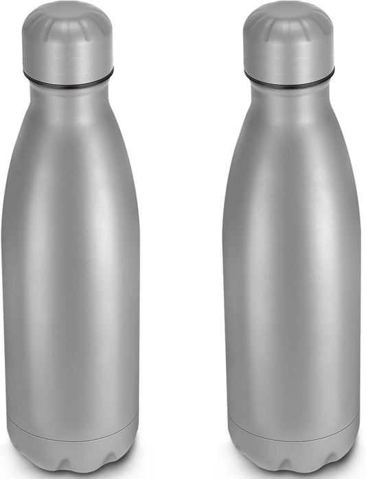 25oz Cola-Bottle Shaped Stainless Steel Leak-proof Water Bottle,Double Wall Vacuum Insulated Metal,Travel Mug For Sports Indoors & Outdoors,BPA-Free School Kids Flasks,Gray(2 Pack)
